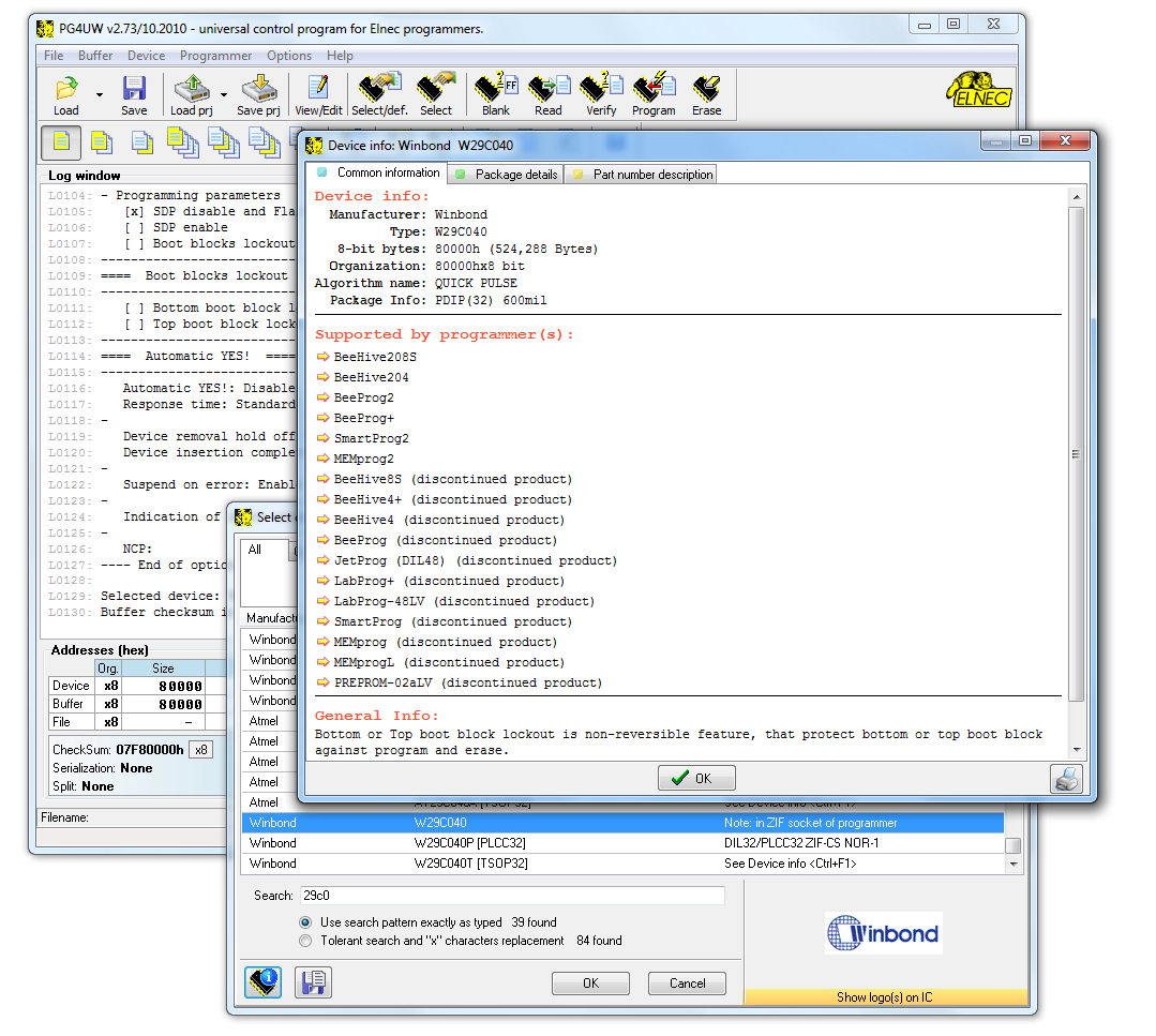 PG4UW software interface